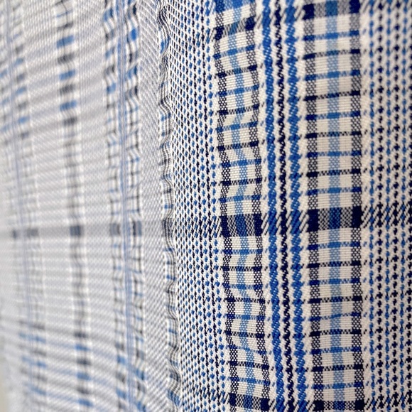 VINTAGE 70s blue plaid Sports Coat Blazer Suit jacket - Picture 4 of 15